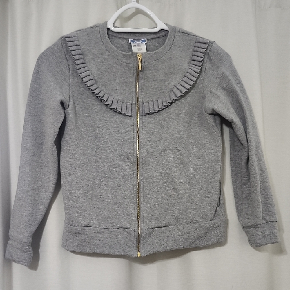 Jacadi Gray Kids Full Zip Up with Ruffle Detail